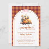 Rustic Pumpkin Fall Baby Dusche Einladung (Vorderseite)