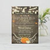 Rustic Pumpkin Fall Baby Dusche Einladung (Stehend Vorderseite)