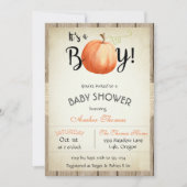 Rustic Pumpkin Fall Baby Dusche Einladung (Vorderseite)