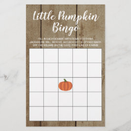 Rustic Pumpkin Fall Baby Duschgeschenk Bingo Card