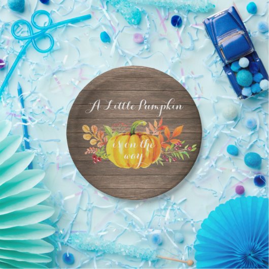 Rustic Pumpkin Fall Baby Duschpapierplatte Pappteller (Party)