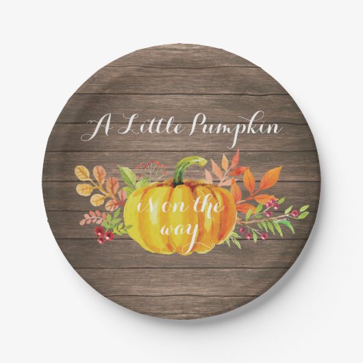 Rustic Pumpkin Fall Baby Duschpapierplatte Pappteller (Vorderseite)