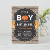 Rustic Pumpkin Fall Baby Shower Einladungskarte Einladung (Stehend Vorderseite)