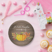 Rustic Pumpkin Fall Baby Shower Plate Pappteller (Party)