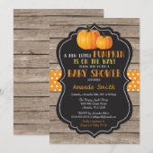 Rustic Pumpkin Fall Babydusche Einladung (Vorne/Hinten)