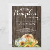 Rustic Pumpkin Fall Babydusche Einladung (Vorderseite)