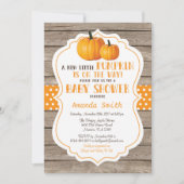 Rustic Pumpkin Fall Babydusche Einladung (Vorderseite)