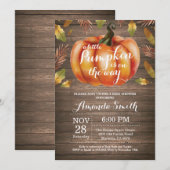 Rustic Pumpkin Fall Babydusche Einladung (Vorne/Hinten)