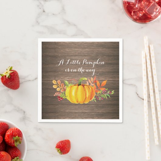 Rustic Pumpkin Fall Babydusche Napkin Serviette (Beispiel)