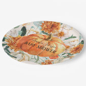 Rustic Pumpkin Fall Blumendusche Baby Baby Dusche Pappteller (Schrägansicht)