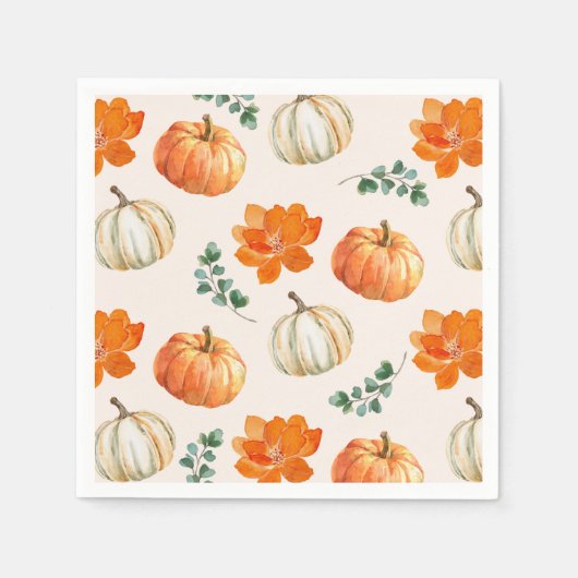 Rustic Pumpkin Fall Blumendusche Baby Baby Dusche Serviette (Vorderseite)