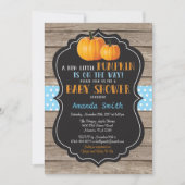Rustic Pumpkin Fall Boy Baby Dusche Einladung (Vorderseite)