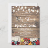 Rustic Pumpkin Fall Country Burgundy Baby Dusche Einladung (Vorderseite)