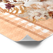 Rustic Pumpkin Fall Floral Baby Dusche Willkommen Poster (Ecke)