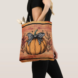 Rustic Pumpkin Fall Foliage Tasche