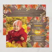 Rustic Pumpkin Fall Geburtstag Einladung (Vorne/Hinten)