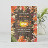 Rustic Pumpkin Fall Geburtstag Einladung (Stehend Vorderseite)