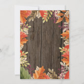 Rustic Pumpkin Fall Geburtstag Einladung (Rückseite)