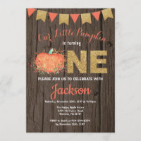 Rustic Pumpkin Fall Geburtstag Einladung Gold
