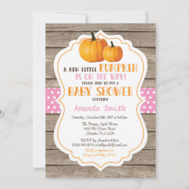 Rustic Pumpkin Fall Girl Babydusche Einladung