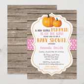 Rustic Pumpkin Fall Girl Babydusche Einladung (Vorne/Hinten)