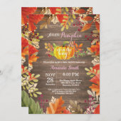 Rustic Pumpkin Fall Girl Dusche Einladung (Vorne/Hinten)