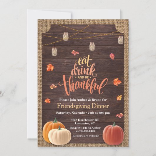 Rustic Pumpkin Fall Housewarming Einladung (Vorderseite)