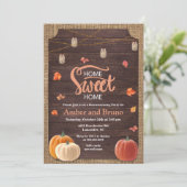 Rustic Pumpkin Fall Housewarming Einladung (Stehend Vorderseite)