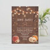 Rustic Pumpkin Fall Housewarming Einladung (Stehend Vorderseite)
