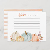 Rustic Pumpkin Floral Advice Card Kinderdusche Begleitkarte (Vorne/Hinten)
