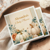 Rustic Pumpkin Floral Baby Dusche Serviette