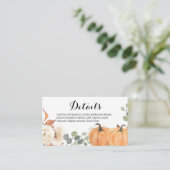 Rustic Pumpkin Floral Baby Shooting Card Begleitkarte (Stehend Vorderseite)