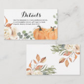 Rustic Pumpkin Floral Baby Shooting Card Begleitkarte (Vorne/Hinten)