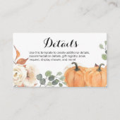 Rustic Pumpkin Floral Baby Shooting Card Begleitkarte (Vorderseite)