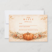 Rustic Pumpkin Floral Fall Graduation RSVP Karte (Vorderseite)
