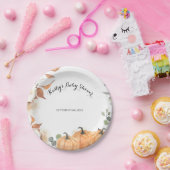 Rustic Pumpkin Floral Party Paper Teller (Party)