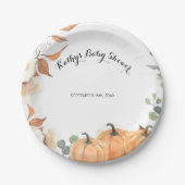 Rustic Pumpkin Floral Party Paper Teller (Vorderseite)