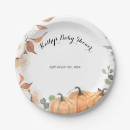 Rustic Pumpkin Floral Party Paper Teller