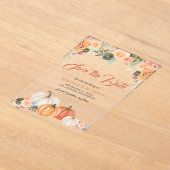 Rustic Pumpkin Floral Wedding Save the Date Acryleinladungen (Ablage )