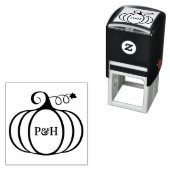 Rustic Pumpkin Frame 2 Initial Couple Monogram Permastempel (Beispiel)