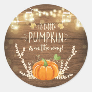 Rustic Pumpkin Gefallen Tags Sticker Topper Wood F