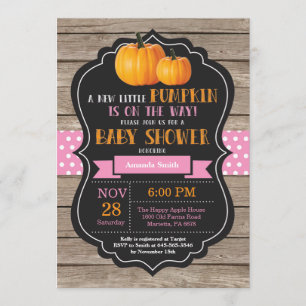 Rustic Pumpkin Girl Baby Shower Einladungskarte Einladung