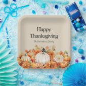 Rustic Pumpkin glücklich Thanksgiving Personalisie Pappteller (Party)