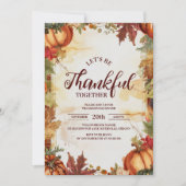 Rustic Pumpkin Harvest Erntedank Dinner Einladung (Vorderseite)