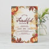 Rustic Pumpkin Harvest Erntedank Dinner Einladung (Stehend Vorderseite)