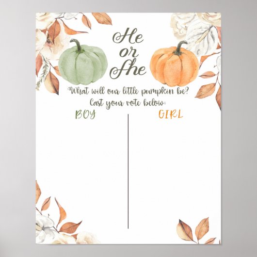 Rustic Pumpkin, HE oder SHE-Vorstand Poster (Vorne)
