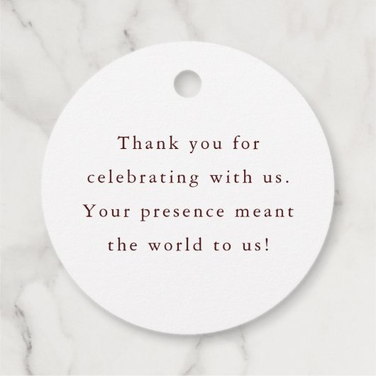 Rustic Pumpkin Herbsthochzeit Danke Geschenkanhänger (Rückseite)