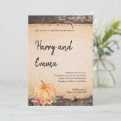 Rustic Pumpkin Hochzeit Einladung (Stehend Vorderseite)