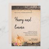 Rustic Pumpkin Hochzeit Einladung (Vorne/Hinten)