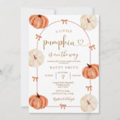 RUSTIC pumpkin is on the way Baby Shower Einladung (Vorderseite)